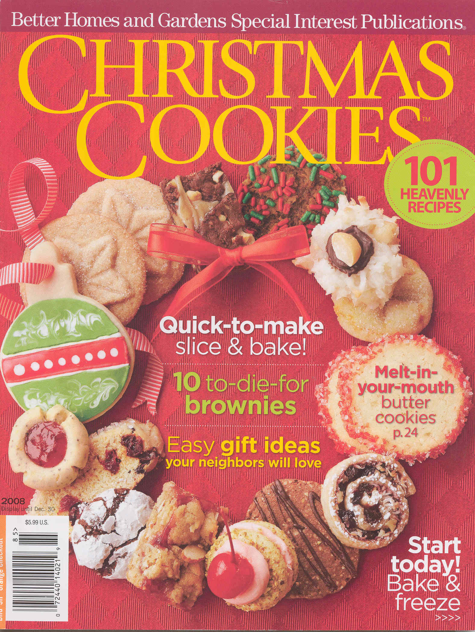 Better Homes and Gardens Christmas Cookies Cover